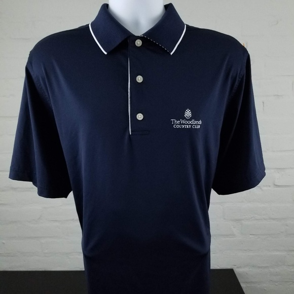 FOOTJOY Mens Blue Polo Woodlands Country Club Sz M - Picture 1 of 8